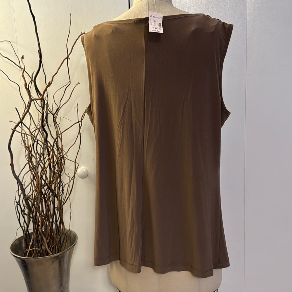 Dress Barn sleeveless blouse with cowl neck - Picture 4 of 8
